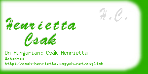 henrietta csak business card