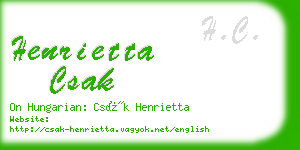 henrietta csak business card